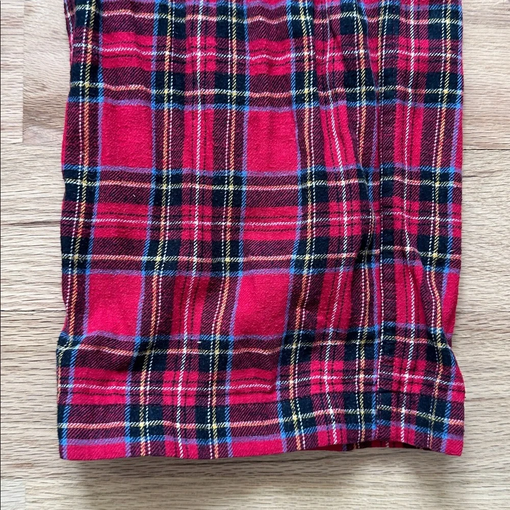 J.Crew red plaid drawstring flannel pants women's XS